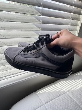 Vans old skool grey and black sneakers, size 8